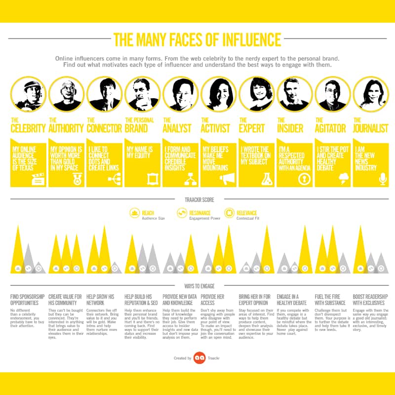 10 Types of Online Influencers infographic