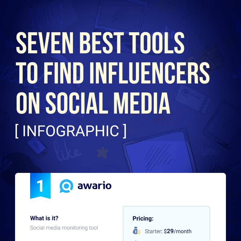 7 best tools for finding influencers on social media infographic